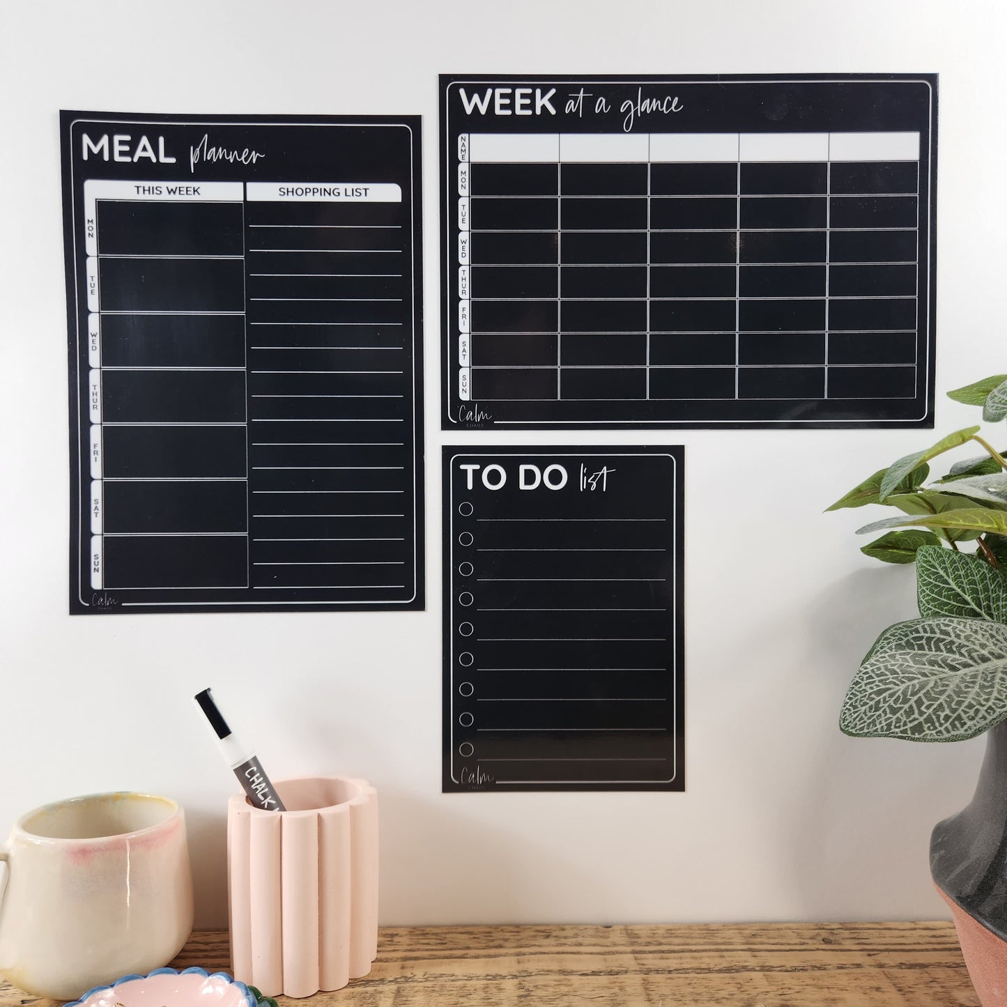 Magnetic Family Planner Bundle in Classic Black
